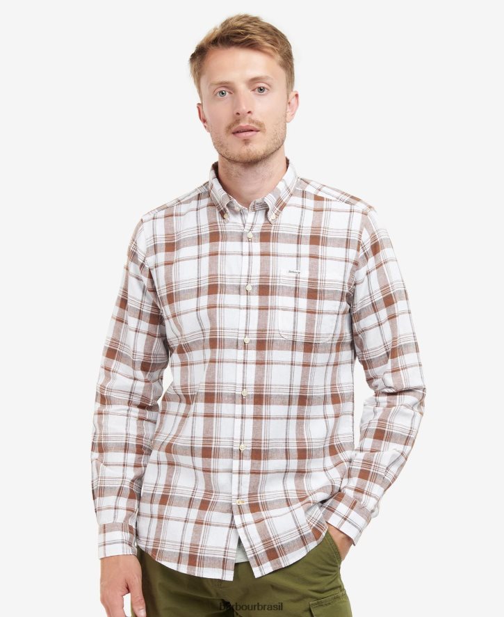 roupas Barbour camisa sob medida ezra ferrugem homens NH4442343
