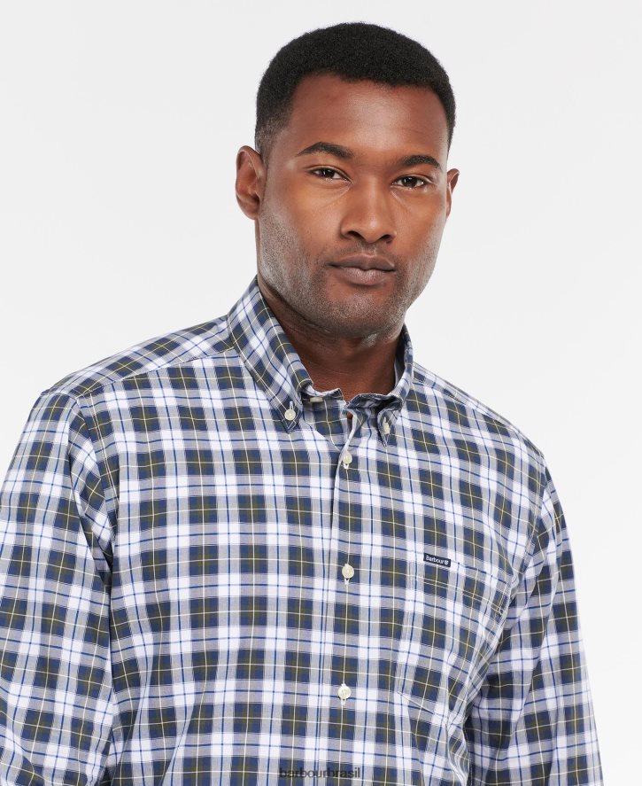roupas Barbour camisa sob medida foxlow pimenta vermelha homens NH4442377