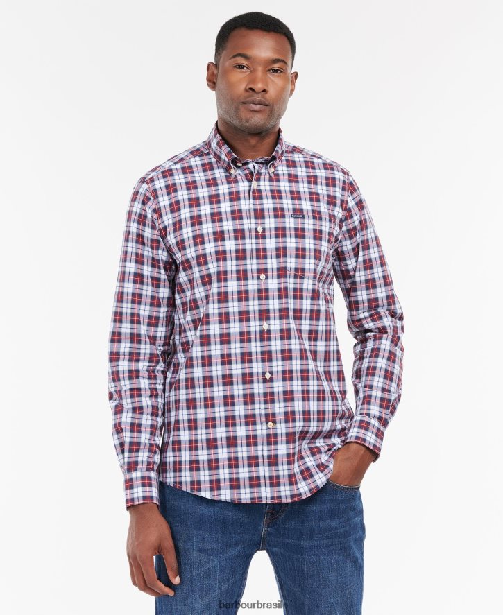 roupas Barbour camisa sob medida foxlow pimenta vermelha homens NH4442420