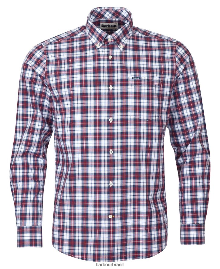 roupas Barbour camisa sob medida foxlow pimenta vermelha homens NH4442420