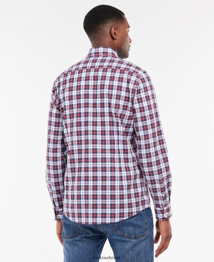 roupas Barbour camisa sob medida foxlow pimenta vermelha homens NH4442420
