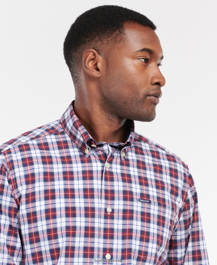roupas Barbour camisa sob medida foxlow pimenta vermelha homens NH4442420