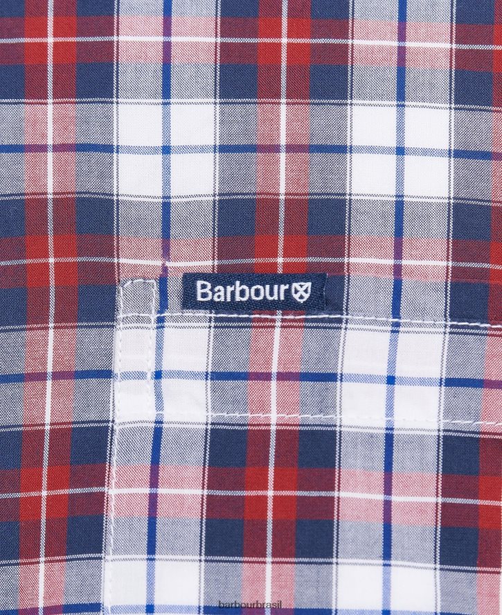 roupas Barbour camisa sob medida foxlow pimenta vermelha homens NH4442420