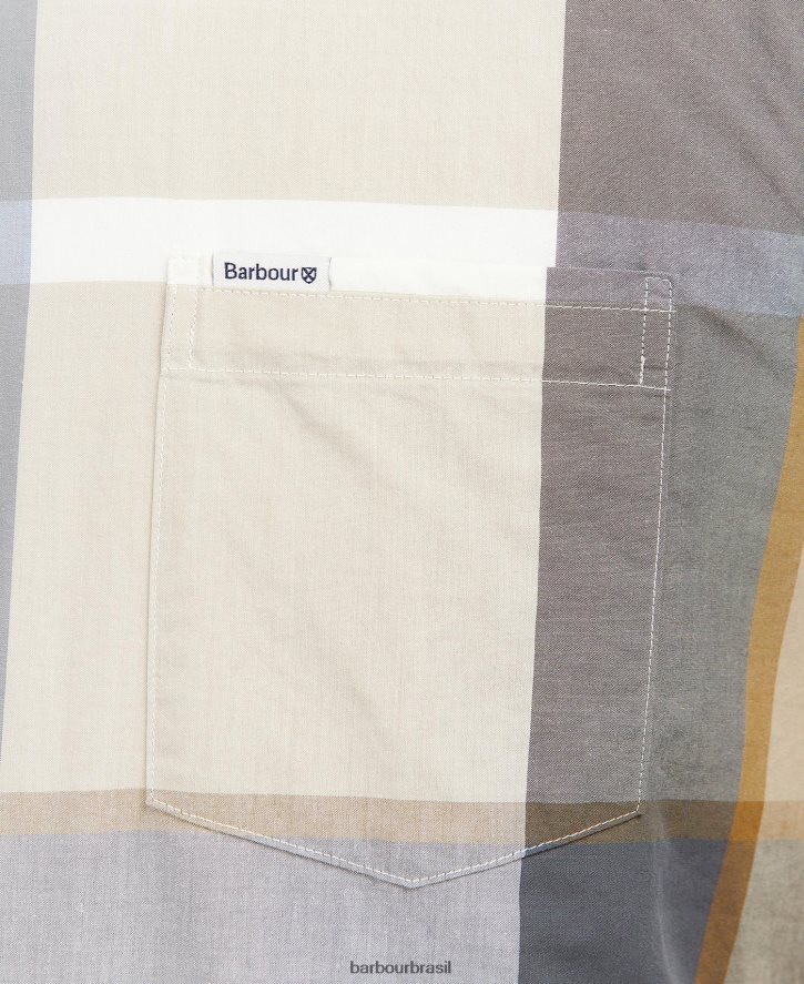 roupas Barbour camisa sob medida harris kielder tartan azul homens NH4442359