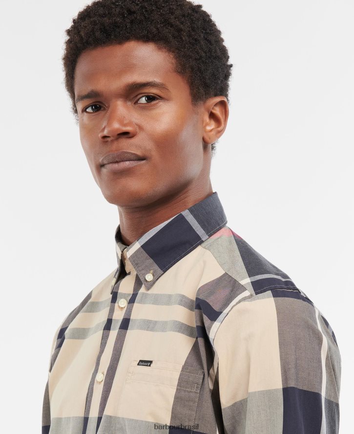roupas Barbour camisa sob medida harris marinha de verão homens NH4442306