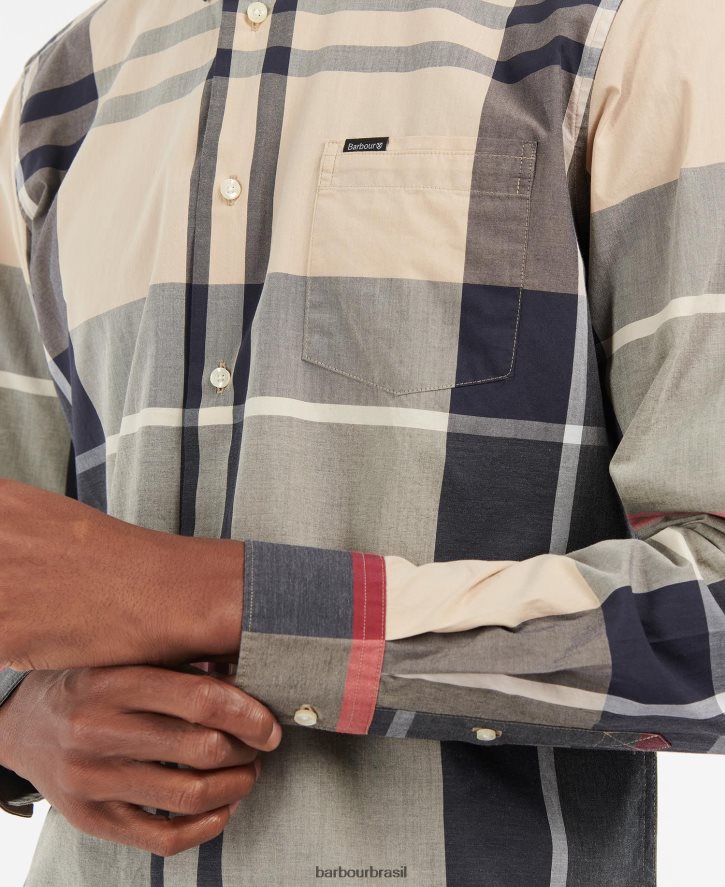 roupas Barbour camisa sob medida harris marinha de verão homens NH4442306