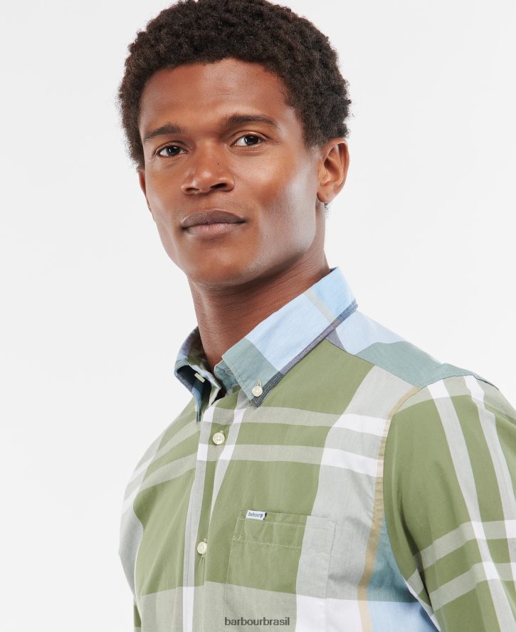 roupas Barbour camisa sob medida harris marinha de verão homens NH4442335
