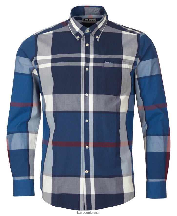 roupas Barbour camisa sob medida harris marinha de verão homens NH4442337