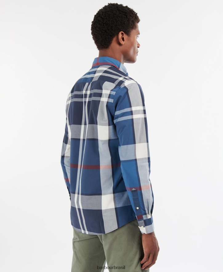 roupas Barbour camisa sob medida harris marinha de verão homens NH4442337