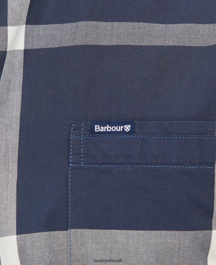 roupas Barbour camisa sob medida harris marinha de verão homens NH4442337