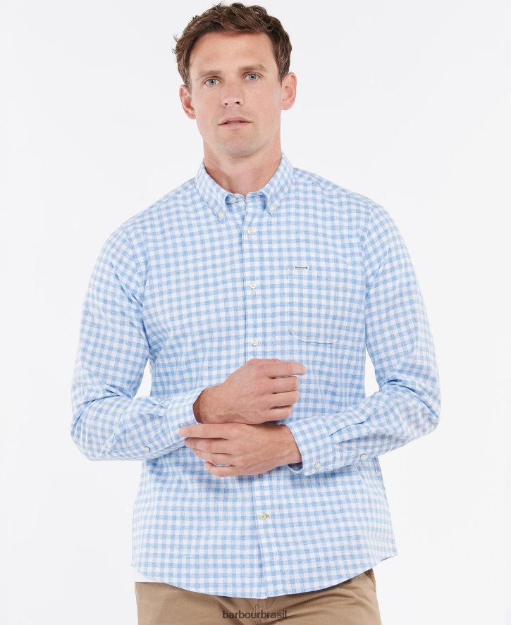 roupas Barbour camisa sob medida kane verde homens NH4442375