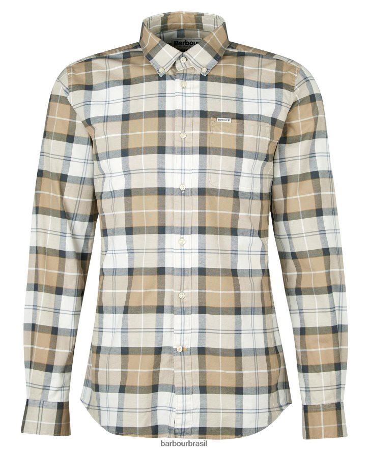 roupas Barbour camisa sob medida lewis tartan de areia homens NH4442416