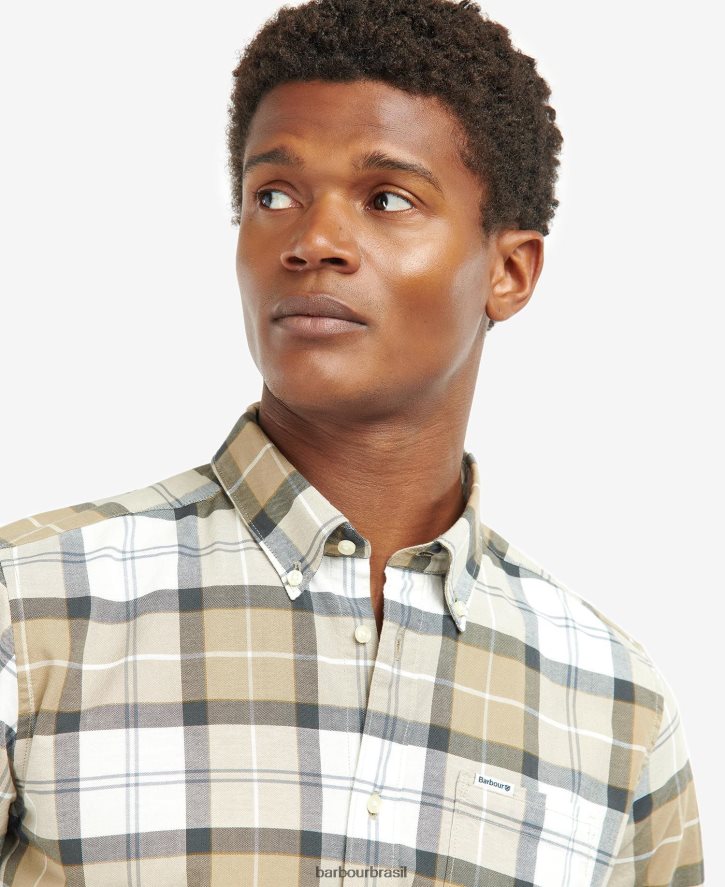 roupas Barbour camisa sob medida lewis tartan de areia homens NH4442416