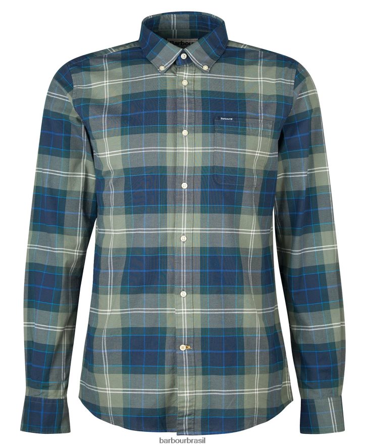 roupas Barbour camisa sob medida lewis tartan de areia homens NH4442417
