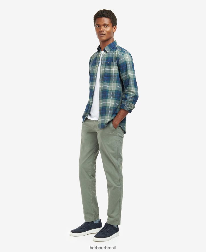 roupas Barbour camisa sob medida lewis tartan de areia homens NH4442417