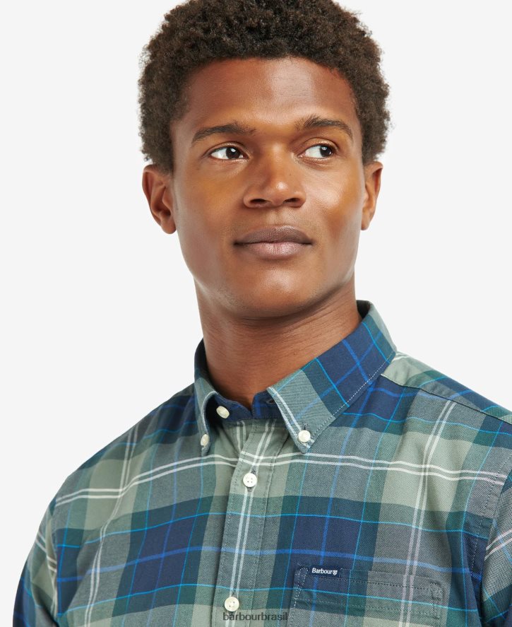roupas Barbour camisa sob medida lewis tartan de areia homens NH4442417