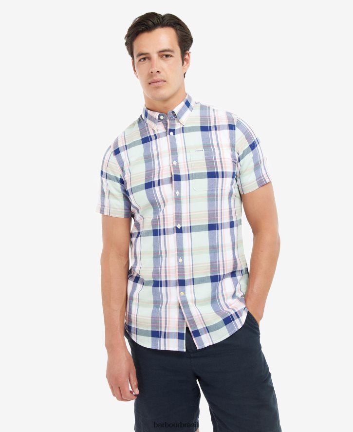 roupas Barbour camisa sob medida nickwell céu homens NH4442444