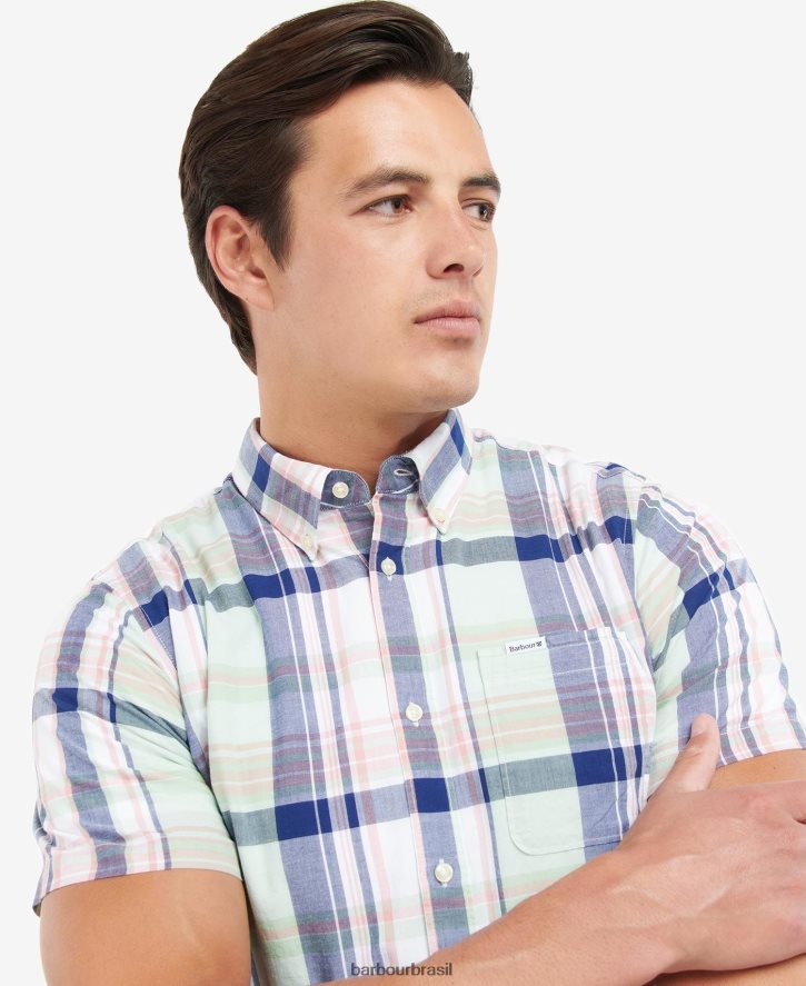 roupas Barbour camisa sob medida nickwell céu homens NH4442444