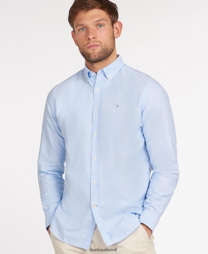 roupas Barbour camisa sob medida oxford 3 verde homens NH4442364