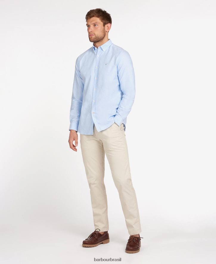 roupas Barbour camisa sob medida oxford 3 verde homens NH4442364