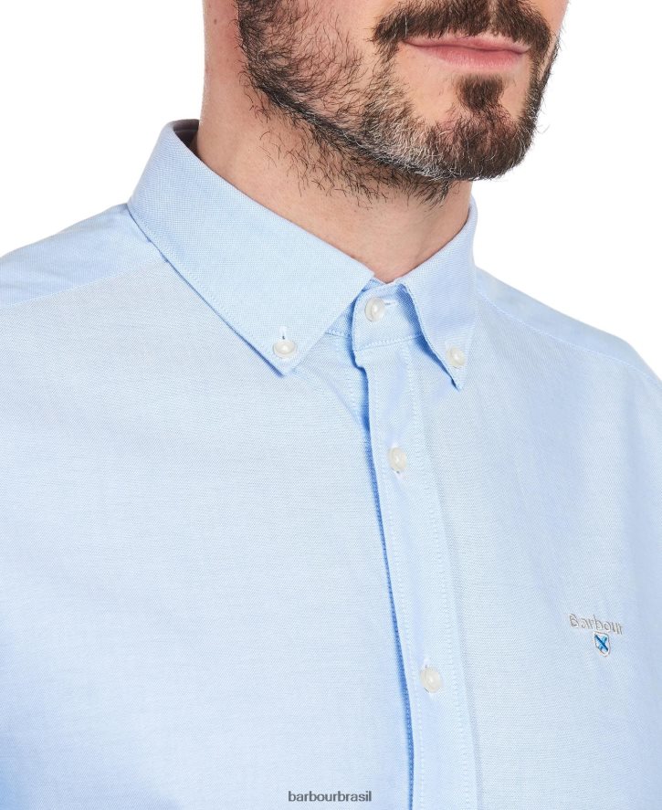 roupas Barbour camisa sob medida oxford 3 verde homens NH4442364