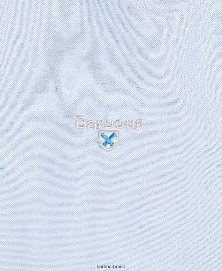 roupas Barbour camisa sob medida oxford 3 verde homens NH4442364