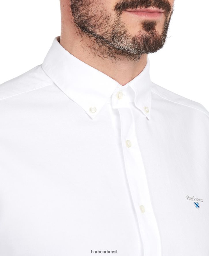roupas Barbour camisa sob medida oxford 3 verde homens NH4442409