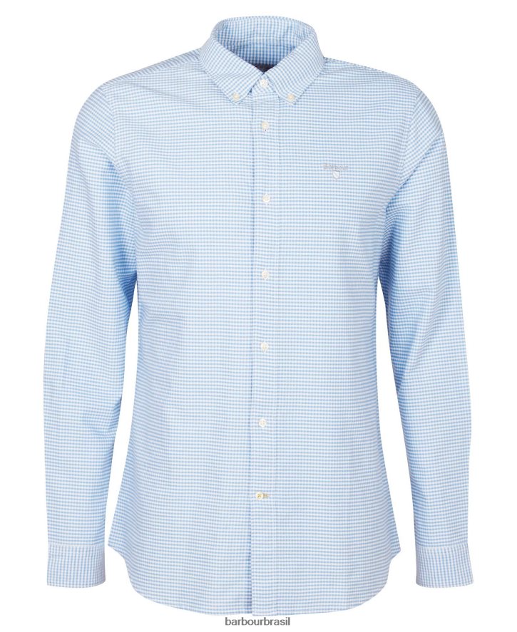 roupas Barbour camisa sob medida oxford guingão rosa clássico homens NH4442402