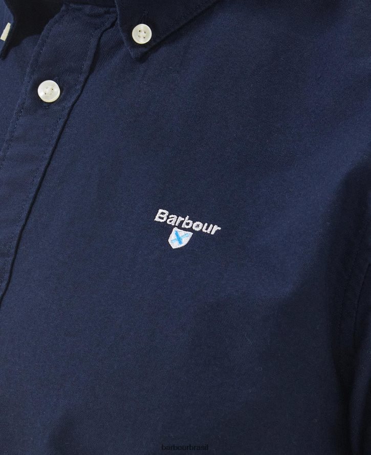 roupas Barbour camisa sob medida oxford manga curta céu homens NH4442286