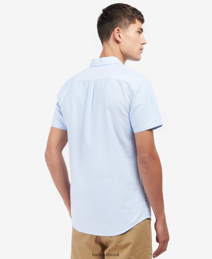 roupas Barbour camisa sob medida oxford manga curta céu homens NH4442324