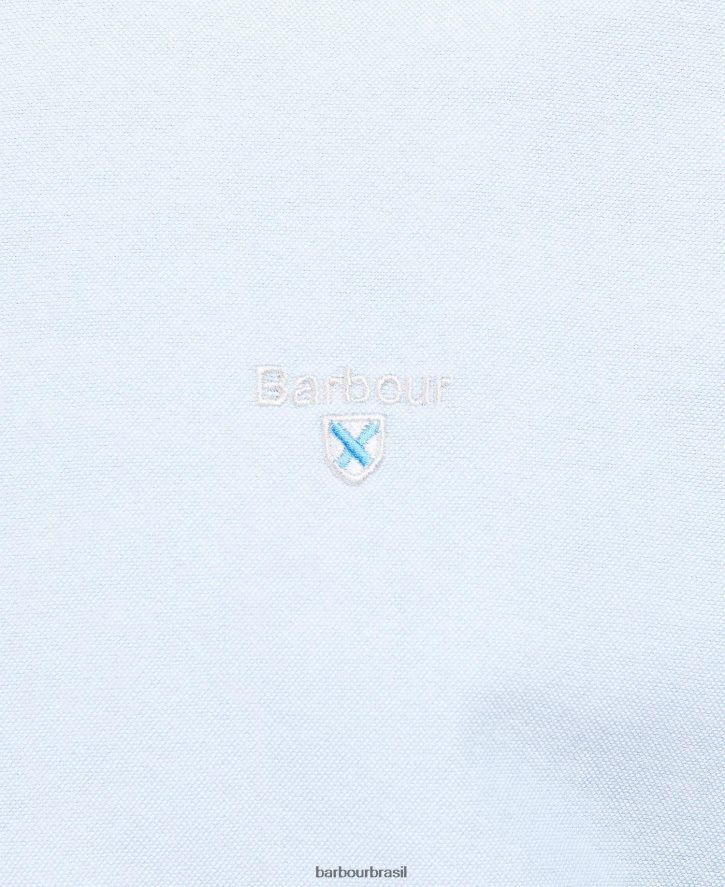roupas Barbour camisa sob medida oxford manga curta céu homens NH4442324