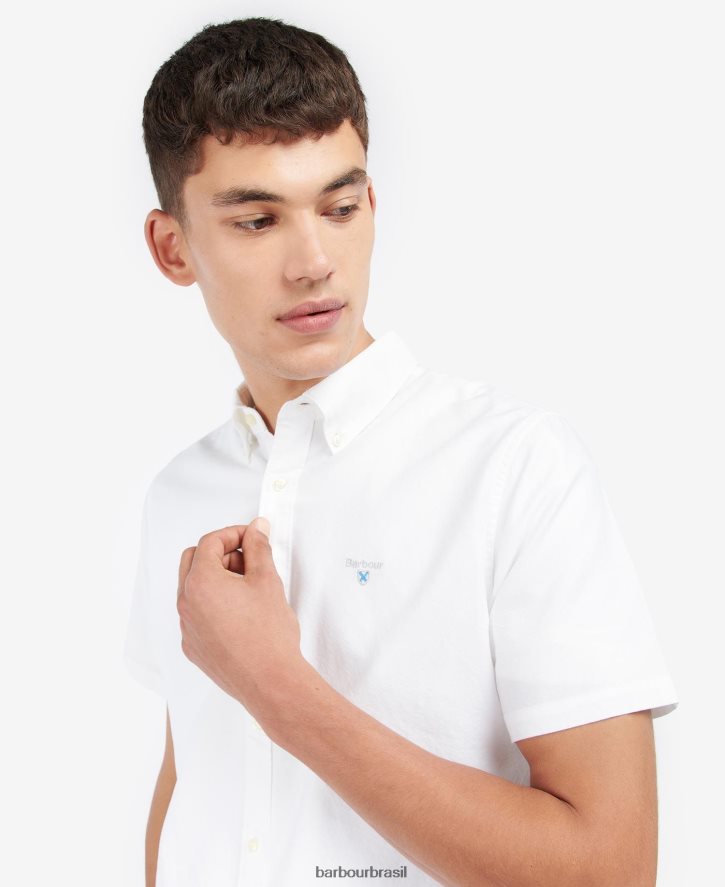 roupas Barbour camisa sob medida oxford manga curta céu homens NH4442346