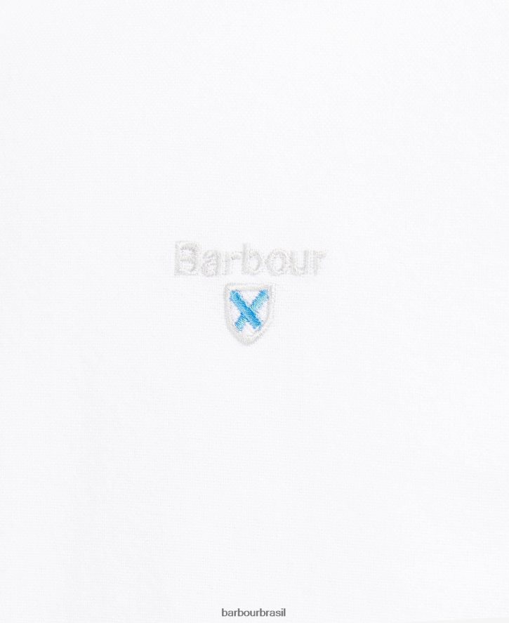 roupas Barbour camisa sob medida oxford manga curta céu homens NH4442346