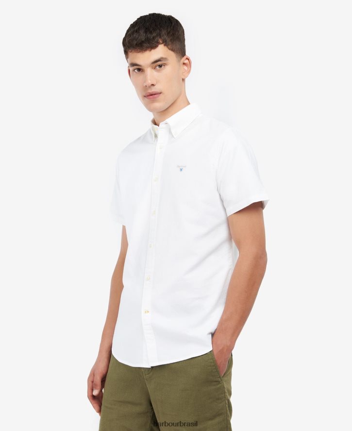 roupas Barbour camisa sob medida oxford manga curta céu homens NH4442346
