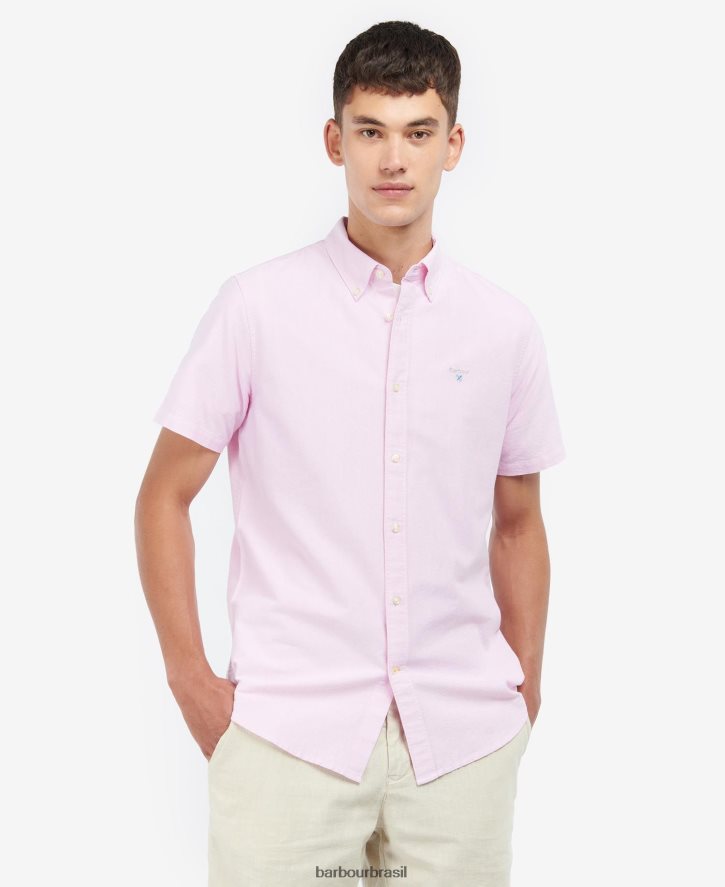 roupas Barbour camisa sob medida oxford manga curta céu homens NH4442361