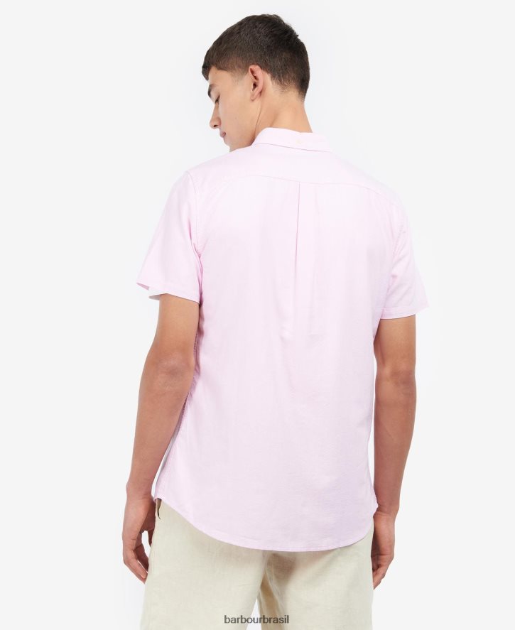 roupas Barbour camisa sob medida oxford manga curta céu homens NH4442361
