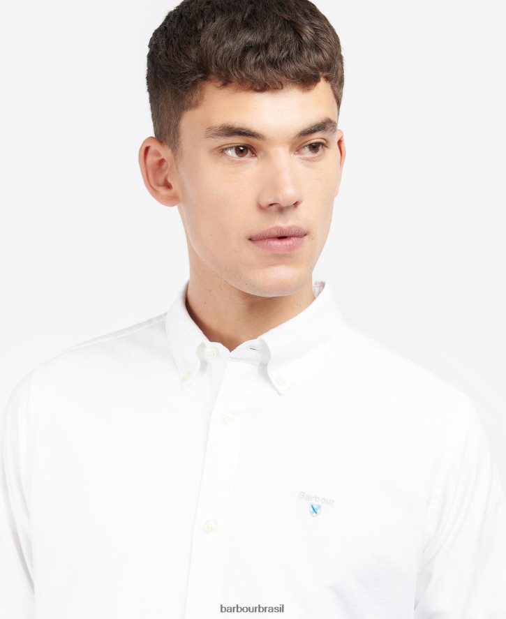 roupas Barbour camisa sob medida oxford rosa clássico homens NH4442301