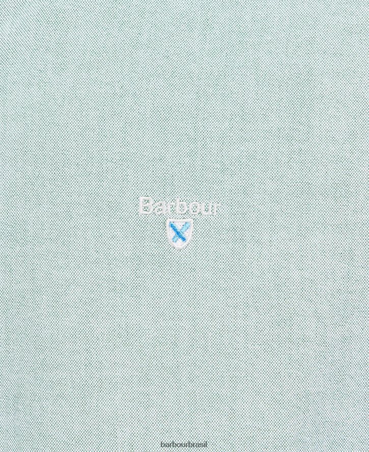 roupas Barbour camisa sob medida oxford rosa clássico homens NH4442309