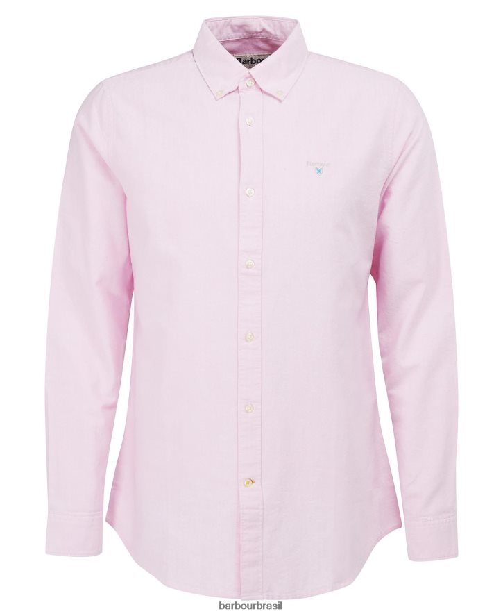 roupas Barbour camisa sob medida oxford rosa clássico homens NH4442357