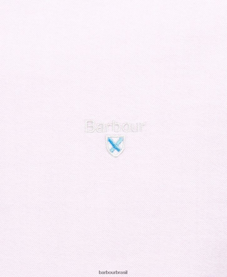 roupas Barbour camisa sob medida oxford rosa clássico homens NH4442357