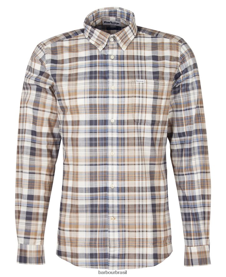 roupas Barbour camisa sob medida seacove azul clássico homens NH4442430