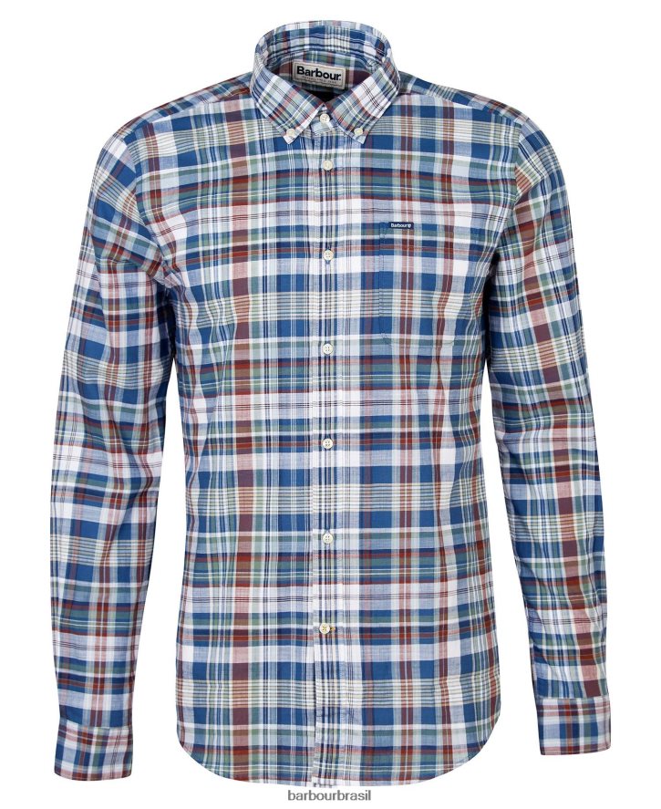 roupas Barbour camisa sob medida seacove azul clássico homens NH4442433