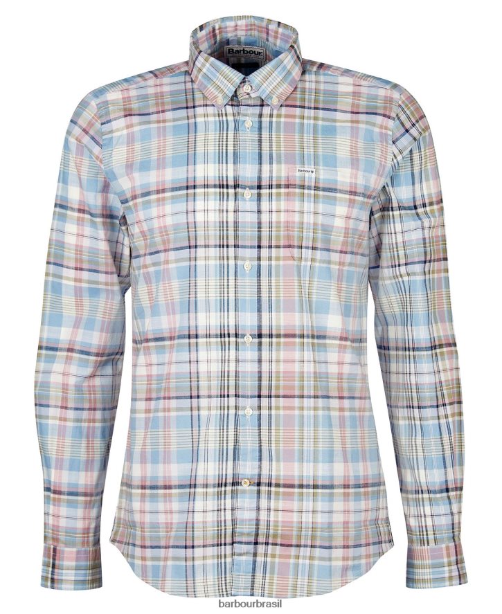 roupas Barbour camisa sob medida seacove azul clássico homens NH4442507