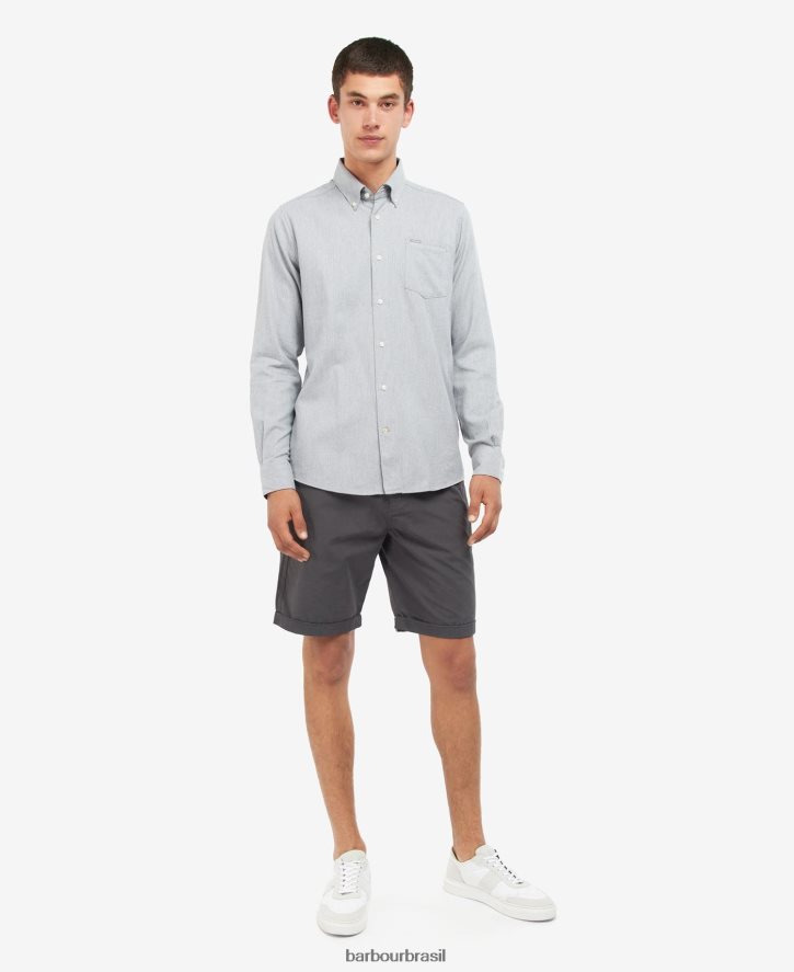 roupas Barbour camisa sob medida seaham Margarida cinzenta homens NH4442506