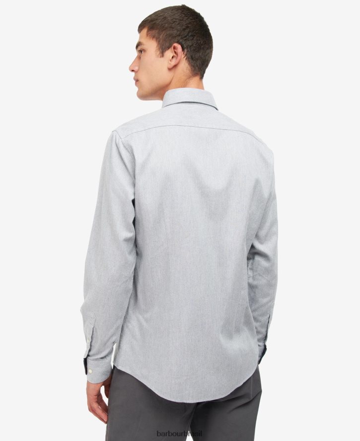 roupas Barbour camisa sob medida seaham Margarida cinzenta homens NH4442506