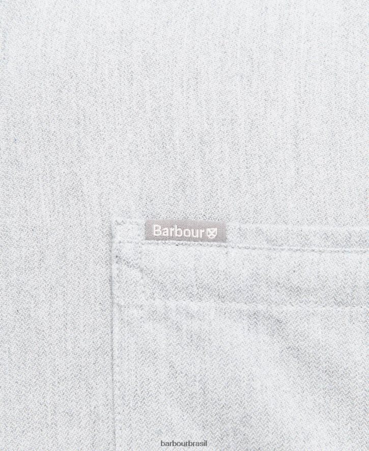 roupas Barbour camisa sob medida seaham Margarida cinzenta homens NH4442506