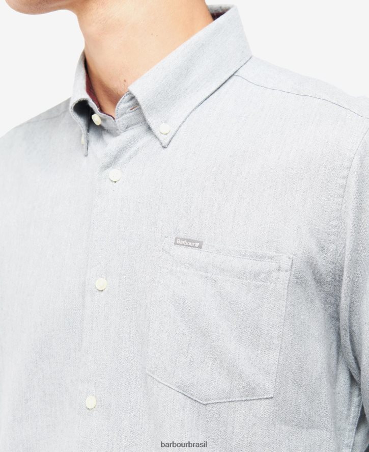 roupas Barbour camisa sob medida seaham Margarida cinzenta homens NH4442506