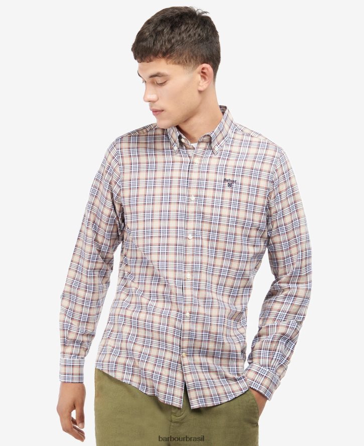 roupas Barbour camisa sob medida spillman pedra homens NH4442450