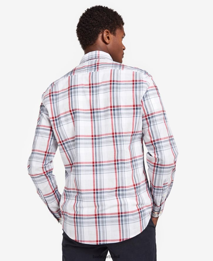 roupas Barbour camisa sob medida sunhill vermelho clássico homens NH4442418