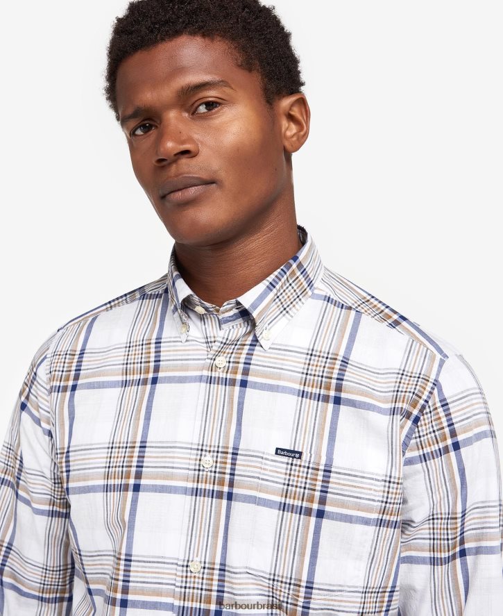 roupas Barbour camisa sob medida sunhill vermelho clássico homens NH4442500